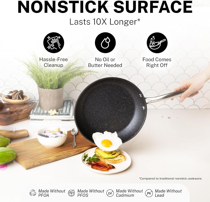 GRANITESTONE 20 Pc Complete Pots and Pans Set Non Stick Cookware Set - Image 3