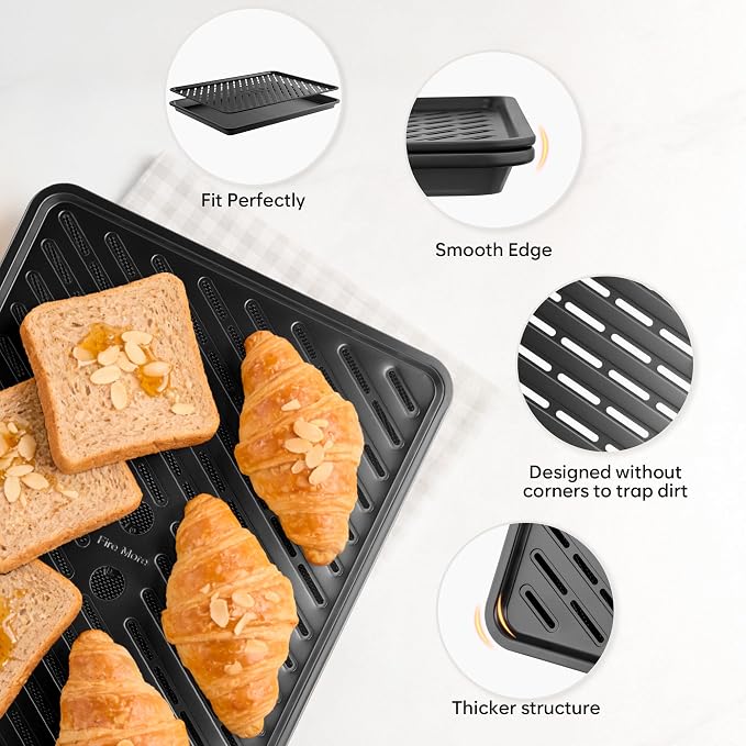 Half Sheet Pan with Cooling Rack 17.3” x 13.1”, Cookie Sheets - Image 5