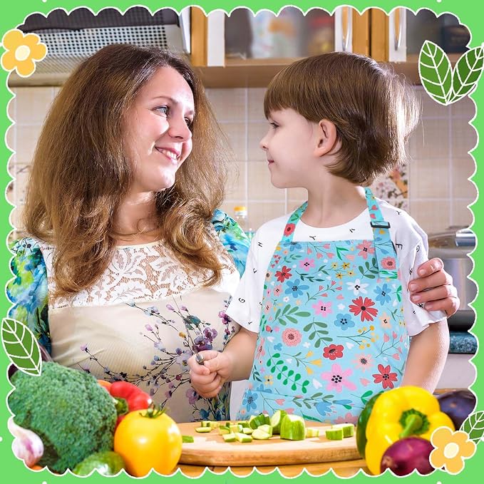2 Pack Kids Apron, Cute Cooking Aprons, Waterproof Art Apron - Image 6
