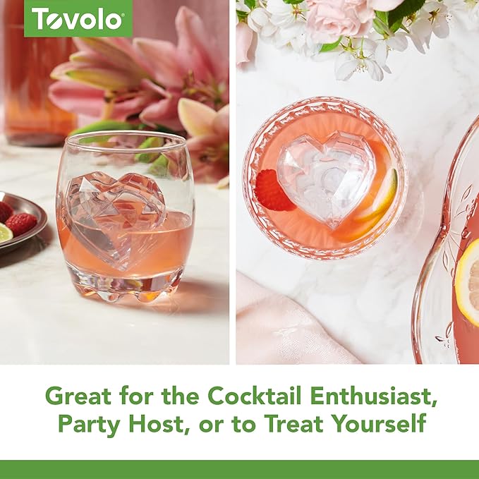 Tovolo Heart Shaped Ice Cubes Mold Pack of 2 Large Craft Ice Molds - Image 4