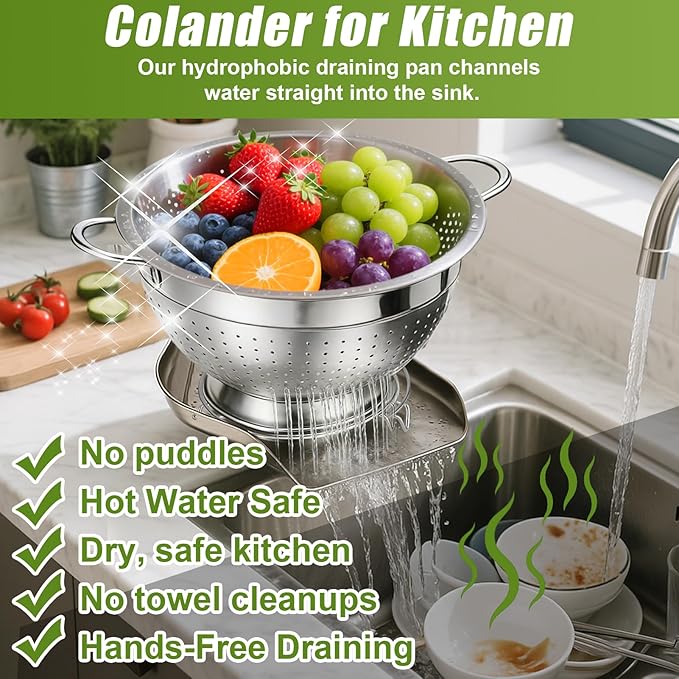 Palksky Stainless Steel Colander Set - Image 4