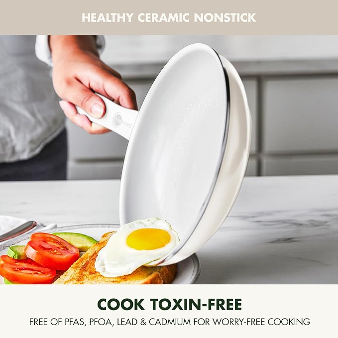 GreenPan Dover Healthy Ceramic Nonstick, 12 Piece Cookware Pots and Pans Set - Image 2