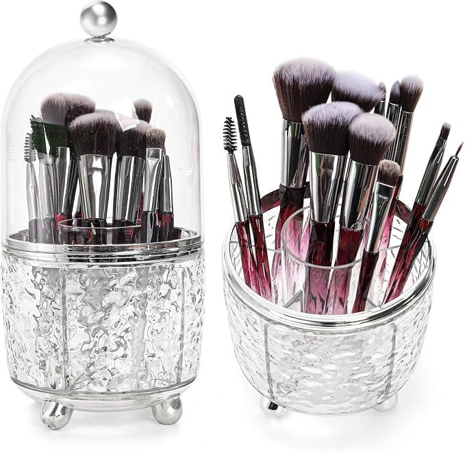 Eorbow Rotating Makeup Brush Holder, Dustproof Cosmetic Tools Organizer by Eorbow