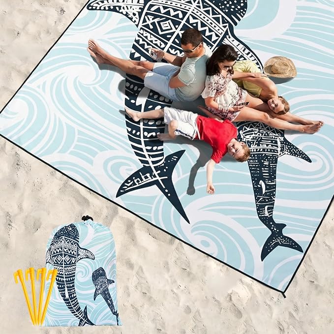 HIHOHO Beach Blanket Waterproof Sandproof Extra Large Beach Mat 79" X - Image 6
