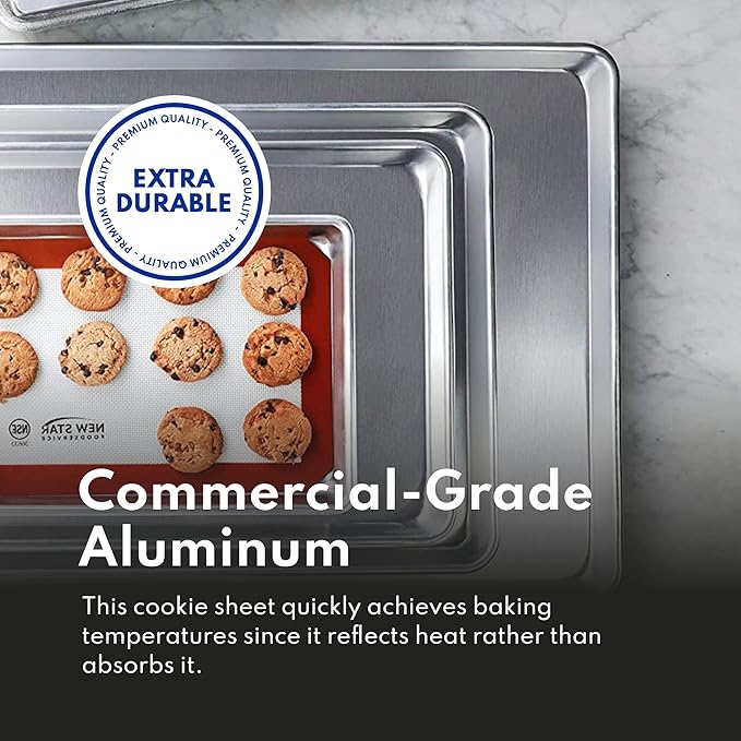 New Star Foodservice Commercial-Grade 18-Gauge Aluminum Sheet Pan/Bun Pan - Image 4