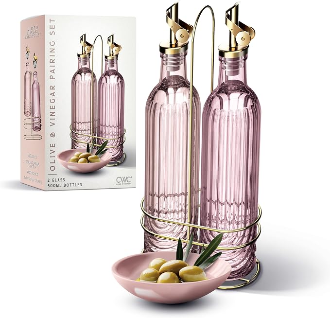 COOK WITH COLOR Glass Olive Oil Bottle Dispenser by CookwithColor