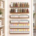 Spice Rack Self-Adhesive or drilling, Rustic Style Hanging Spice Rack, Spice by GIGIFTREE