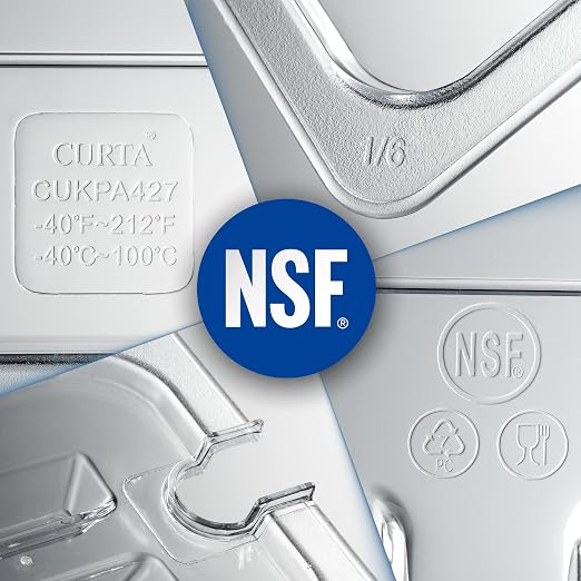 CURTA 6 Pack NSF Notched Food Pan Cover, 1/2 Size Clear Polycarbonate Lid - Image 6