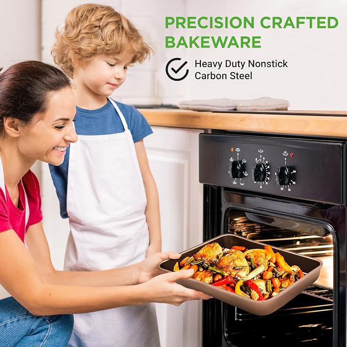 NutriChef 6-Piece Nonstick Bakeware Set, Carbon Steel Baking Pans Set, Includes - Image 6