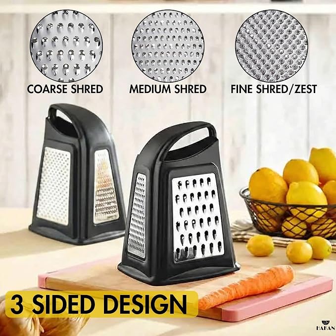Hakan Grater, Chop and Peel Set | Handheld 3-Sided Grater - Image 4