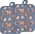 Pot Holders Set of 2 Heat Resistant 480 ℉Non Slip Clear Silicone Printed by REDLMLDETA