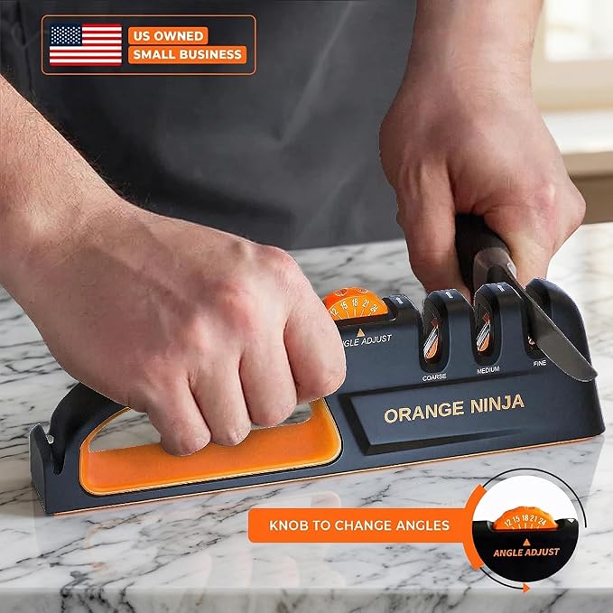 5 Precision Adjust Knife Sharpener- 3-Stage Premium Kitchen Knife Sharpener to - Image 3