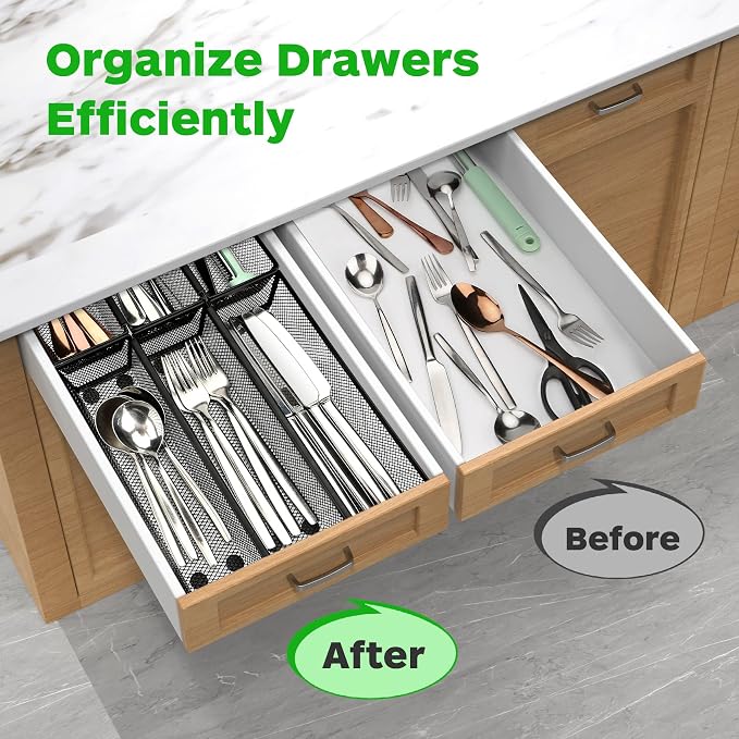 Smgmg Silverware Drawer Organizer, 6 Pack Utensil Organizer - Image 4