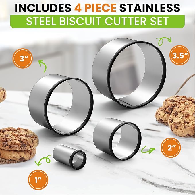 Spring Chef Large Dough Blender & Biscuit Cutter Set, Heavy Duty Stainless - Image 3