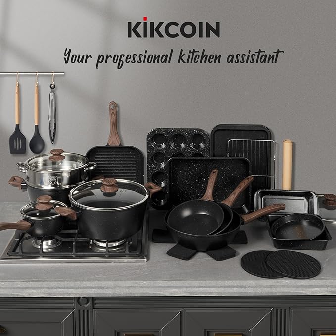 Kikcoin Pots and Pans Set Non Stick 31 Piece Kitchen Nonstick Cooking Cookware - Image 7