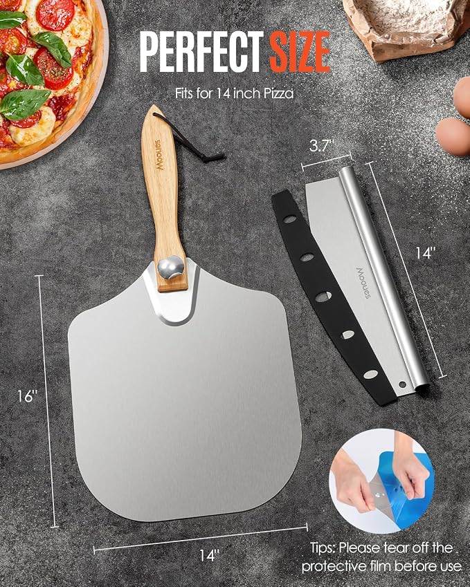 Mooues Pizza Peel Aluminum Pizza Spatula, Metal Pizza Paddle - Image 2
