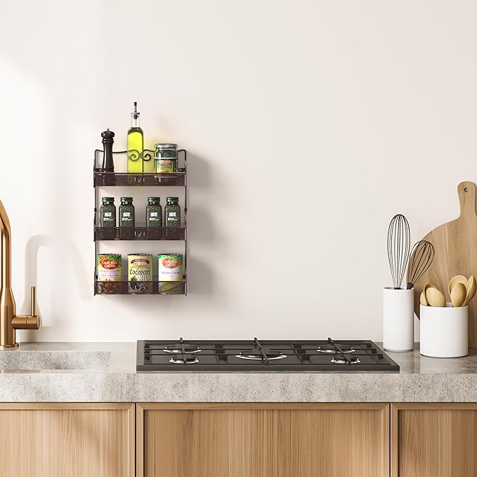 Deco Brothers 3 Tier Wall Mounted Hanging Spice Rack - Image 2