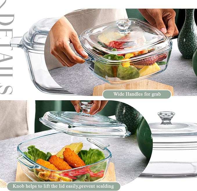 Maxcheck 2 Pieces Glass Casserole Dish - Image 3