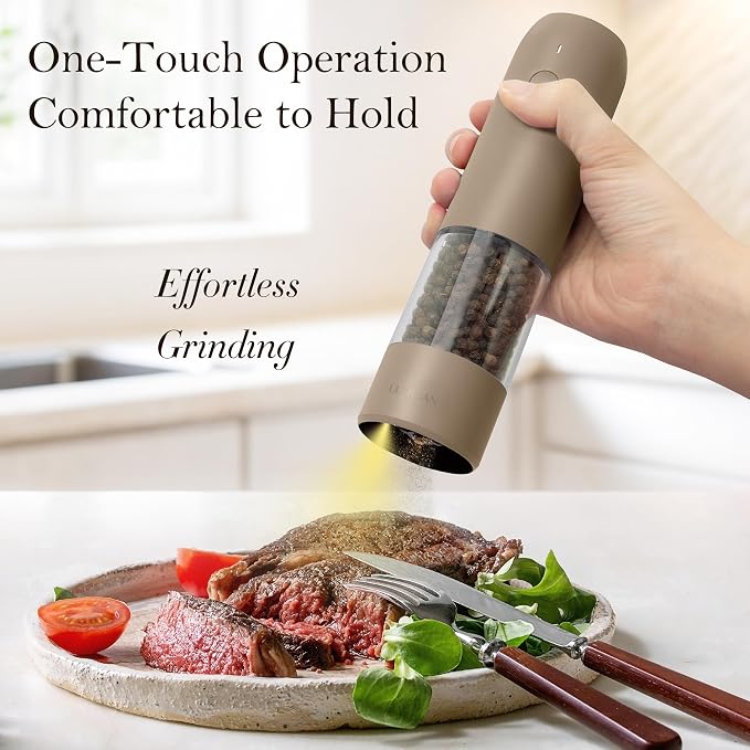 Ultrean Pepper Grinder, Rechargeable Salt and Pepper Grinder Set - Image 2