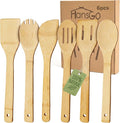 HANSGO Bamboo Kitchen Utensils Set – 6-Piece Wooden Cooking Set by HansGo