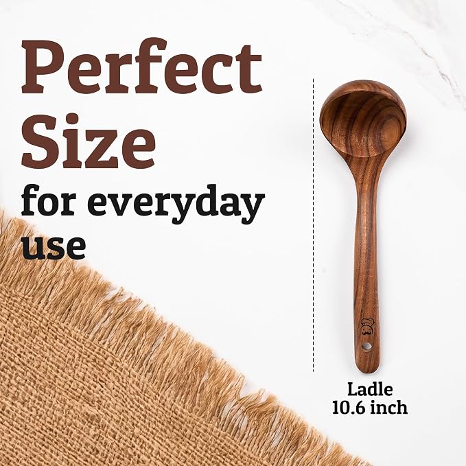 PriorityChef Premium Wooden Ladle - Image 4