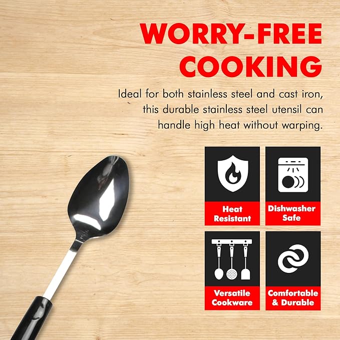 Chef Craft Select Basting Spoon, 12.5 inch, Stainless Steel - Image 2