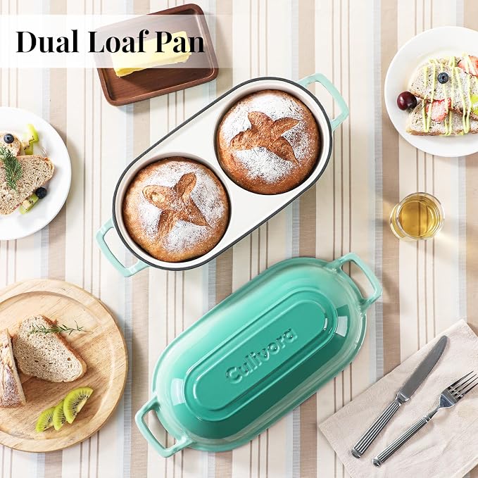 Cast Iron Bread Pan with Lid, Mini Enamel Sourdough Baking Dutch Oven Pot - Image 3
