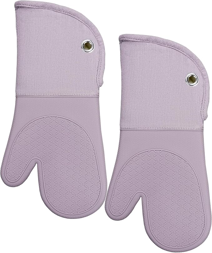 Professional Microwave Silicone Oven Mitts one Pair, Kitchen Mitten Set - Image 9