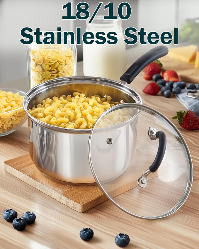 Cook N Home Stainless Steel Cookware Sets 10-Piece, Pots and Pans Kitchen - Image 10