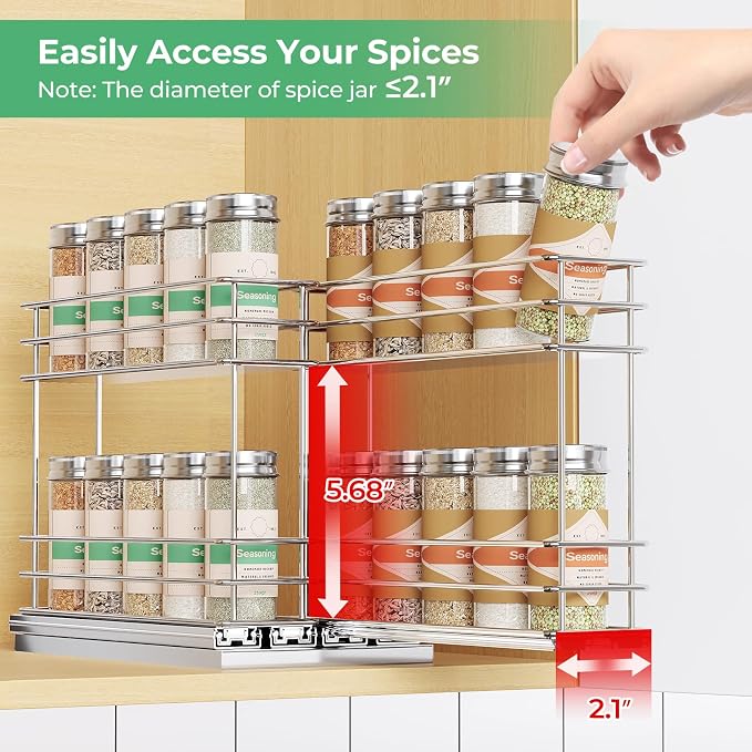 Mystozer Pull Out Spice Rack Organizer - Image 3