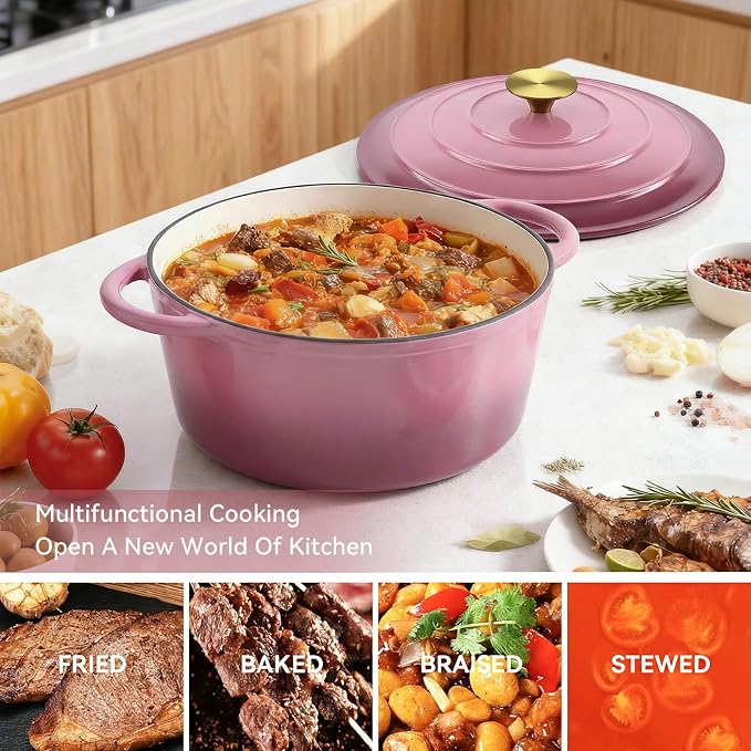 Miereirl 6 Quart Enameled Dutch Oven Pot - Image 4