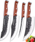 Naitesen 4PCS Butcher Knife and Kitchen Knife Set, Hand Forged Very Sharp by Naitesen