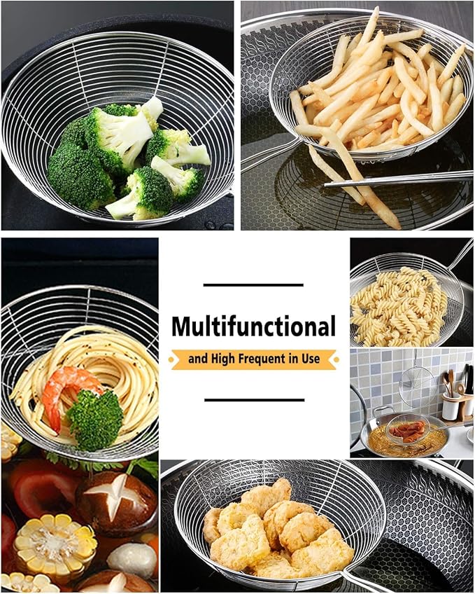 Enhanced Version Stainless Steel Spider Strainer Skimmer Ladle, Pasta Strainer - Image 7