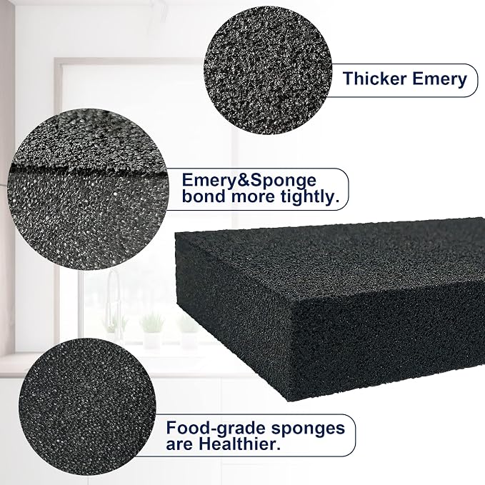 Krisler 8pc Black Carborundum Sponge Nano Emery Sponges Caspian Stone Pot Clean - Image 4
