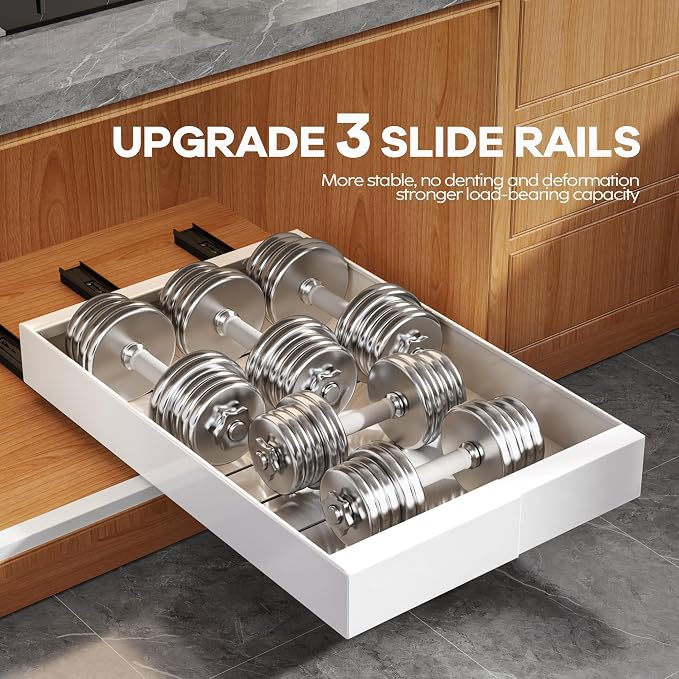 Seinloes 4 Pack Expandable Width Pull Out Cabinet Organizer 21" Deep - Image 5