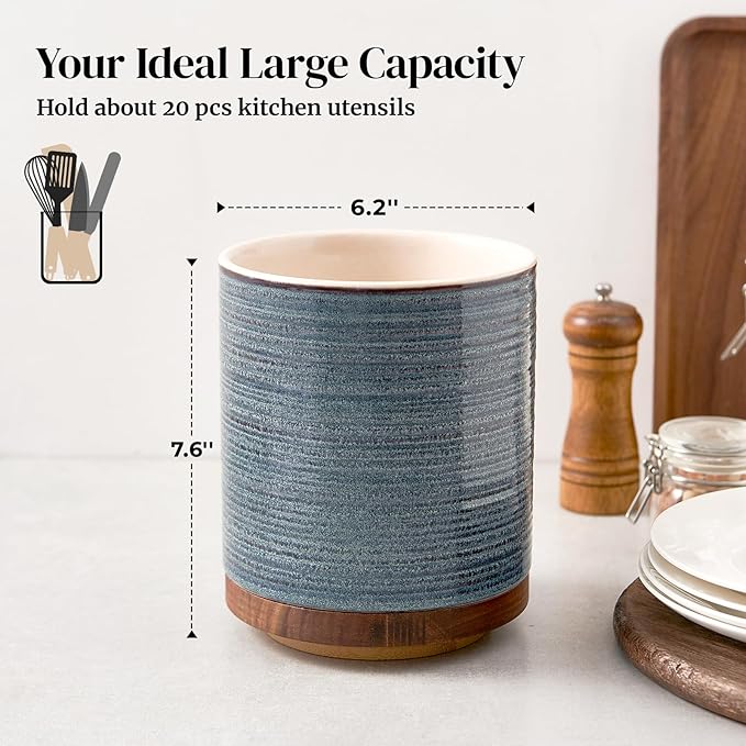 DOWAN 360° Rotating Extra Large Cooking Utensil Holder, 7.6" Kitchen Utensil - Image 2