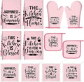 Bencailor 12 Pcs Farmhouse Kitchen Decorations Sets 8 Pink Black Kitchen Dish by Bencailor