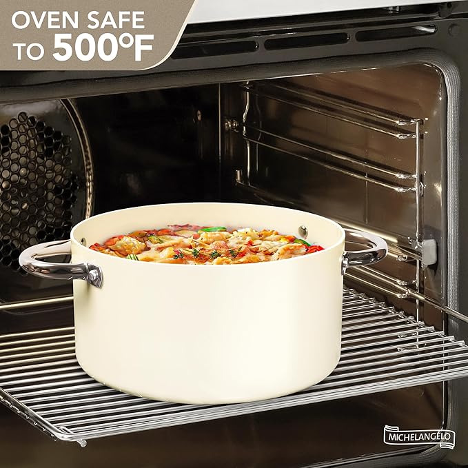 MICHELANGELO Stock Pot with Lid, 6 Quart Soup Pot with Lid - Image 7