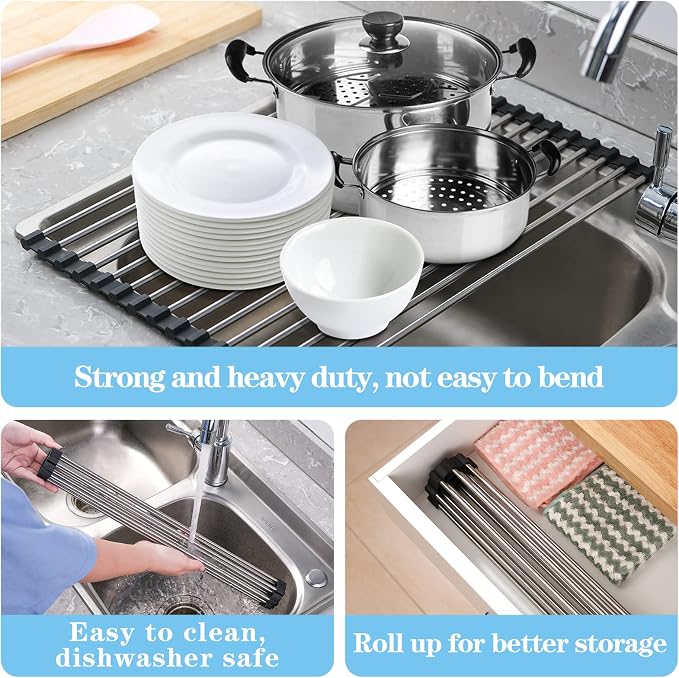 Seropy Roll Up Dish Drying Rack Over The Sink - Image 7