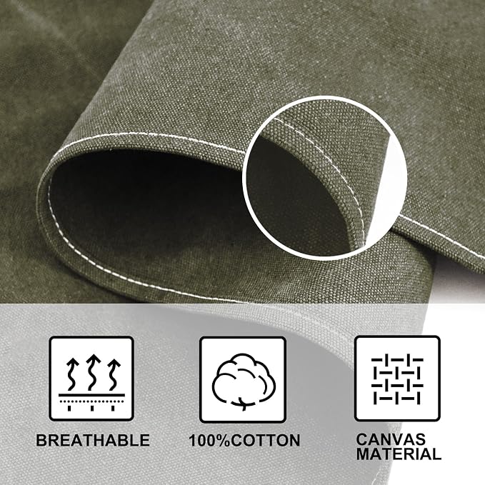 OUNLEN Chef Apron for Men Women Canvas Aprons - Image 4