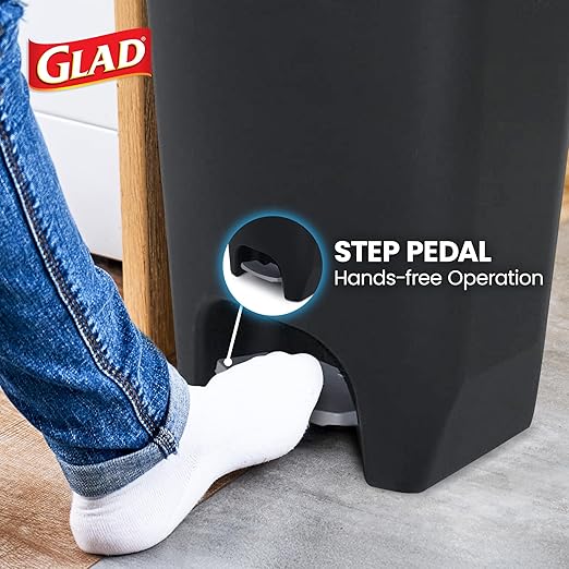 Glad 13 Gallon Trash Can | Plastic Kitchen Waste Bin - Image 4