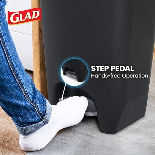 Glad 13 Gallon Trash Can, 2 Pack | Plastic Kitchen Waste Bin - Image 4