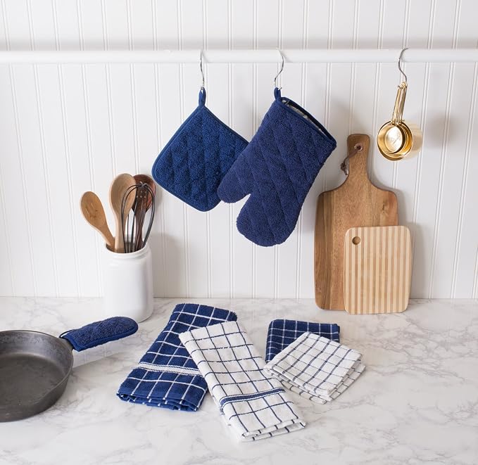 DII Basic Terry Collection Quilted 100% Cotton, Pan Handle, Nautical Blue - Image 5