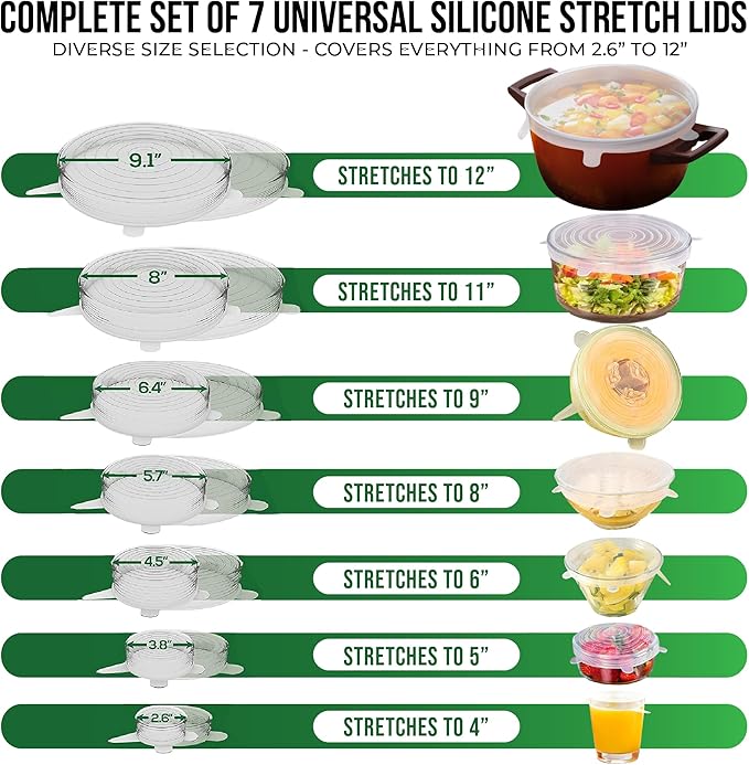 Reusable Silicone Stretch Lids for Food Storage in Fridge - Image 2