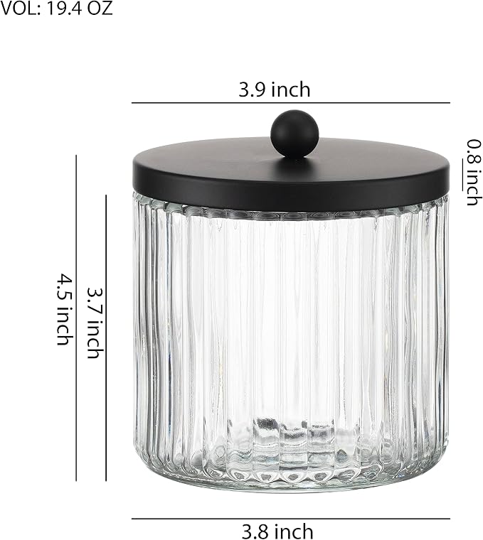 KMwares 2-Pack Glass Qtip Holder Dispenser Set - Image 5
