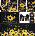 Fourluoo 10 Pcs Sunflower Butterfly Kitchen Dish Towels Rugs Oven Mitts and Pot by Fourluoo