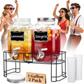 KIKCOIN 1 Gallon Glass Drink Dispensers by Kikcoin