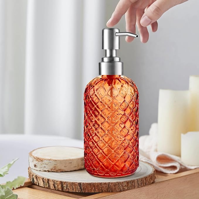 14 Oz Refillable Glass Soap Dispenser - Image 5