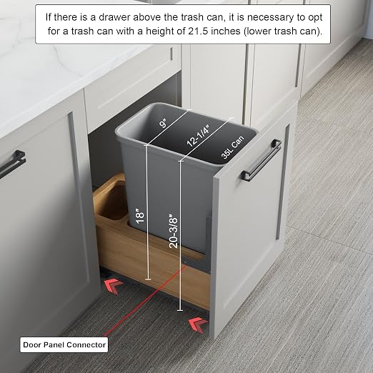 Dowell Single 35Qt Undermount Trash Pull-Out Waste Container - Image 3