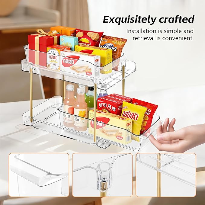 LAREKUN2pack 2-Tier Organizer & Storage Unit Stackable Bathroom Cabinet - Image 6